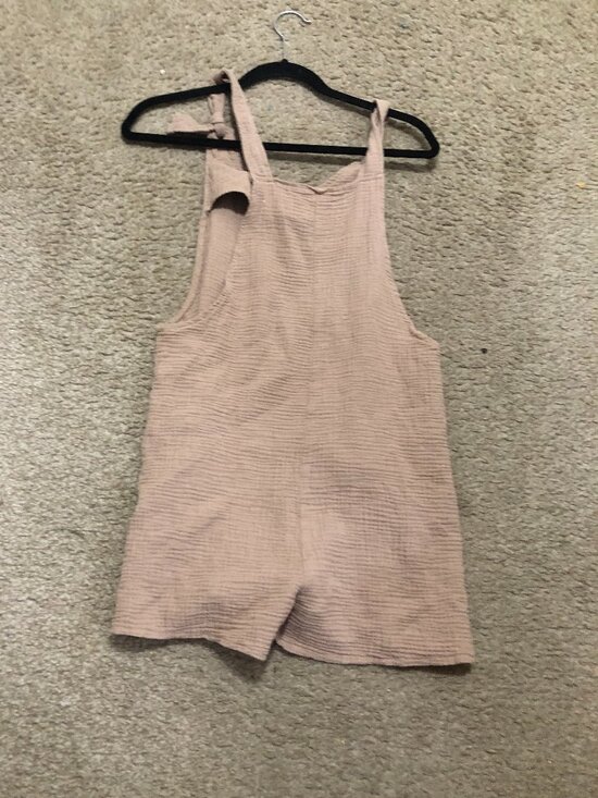 Overalls Short casual summer Size S Cream Color - Picture 2 of 4